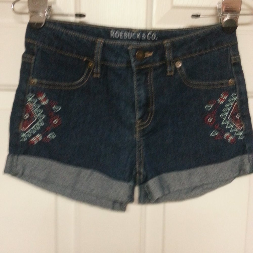 Roebuck&Co. Girls Stitched Jean Shorts